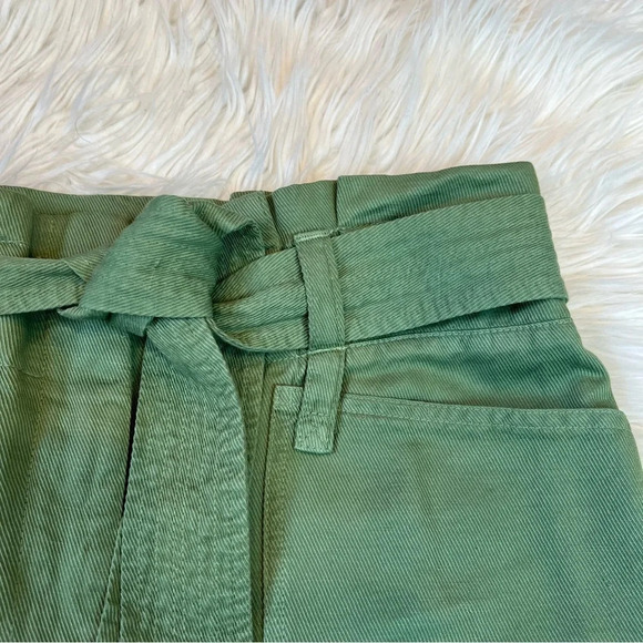 NWOT A.L.C. Cobin Paperbag Waist High Rise Belted Pants Fern Green Twill Women 8 - Picture 6 of 12